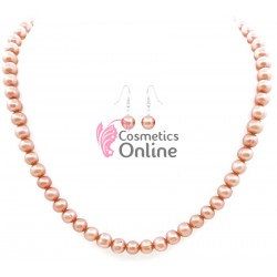 Colier cu cercei AS24PP Argintiu cu perle sidefate Calypso Coral